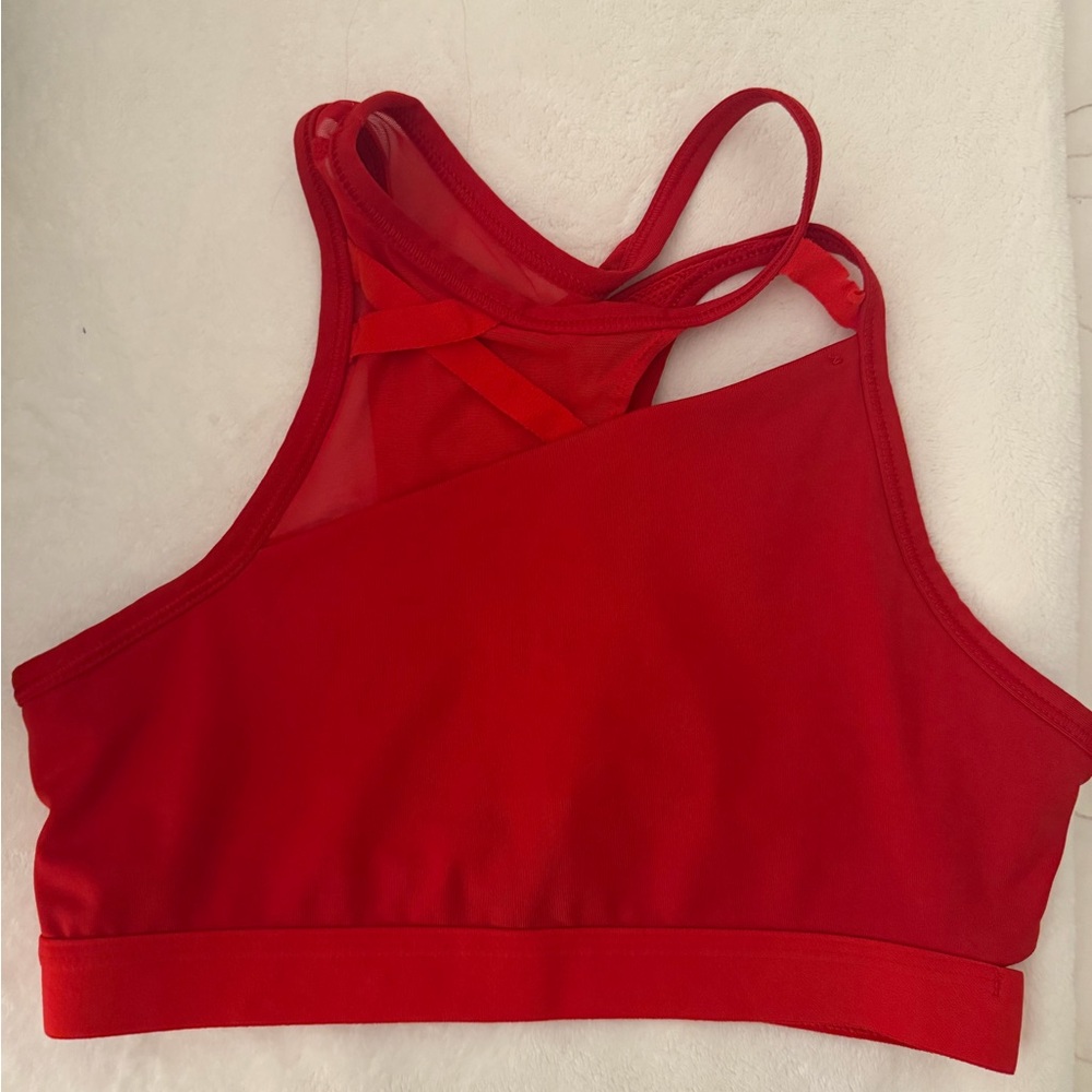 Nike Red Asymmetrical Sports Bra